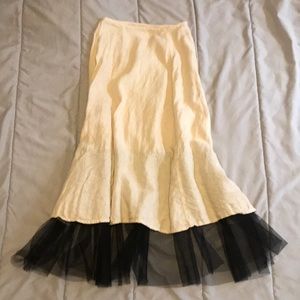 Vintage long summer skirt with sheer bottom